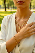 Parure collier et bracelet maillons marins breloques