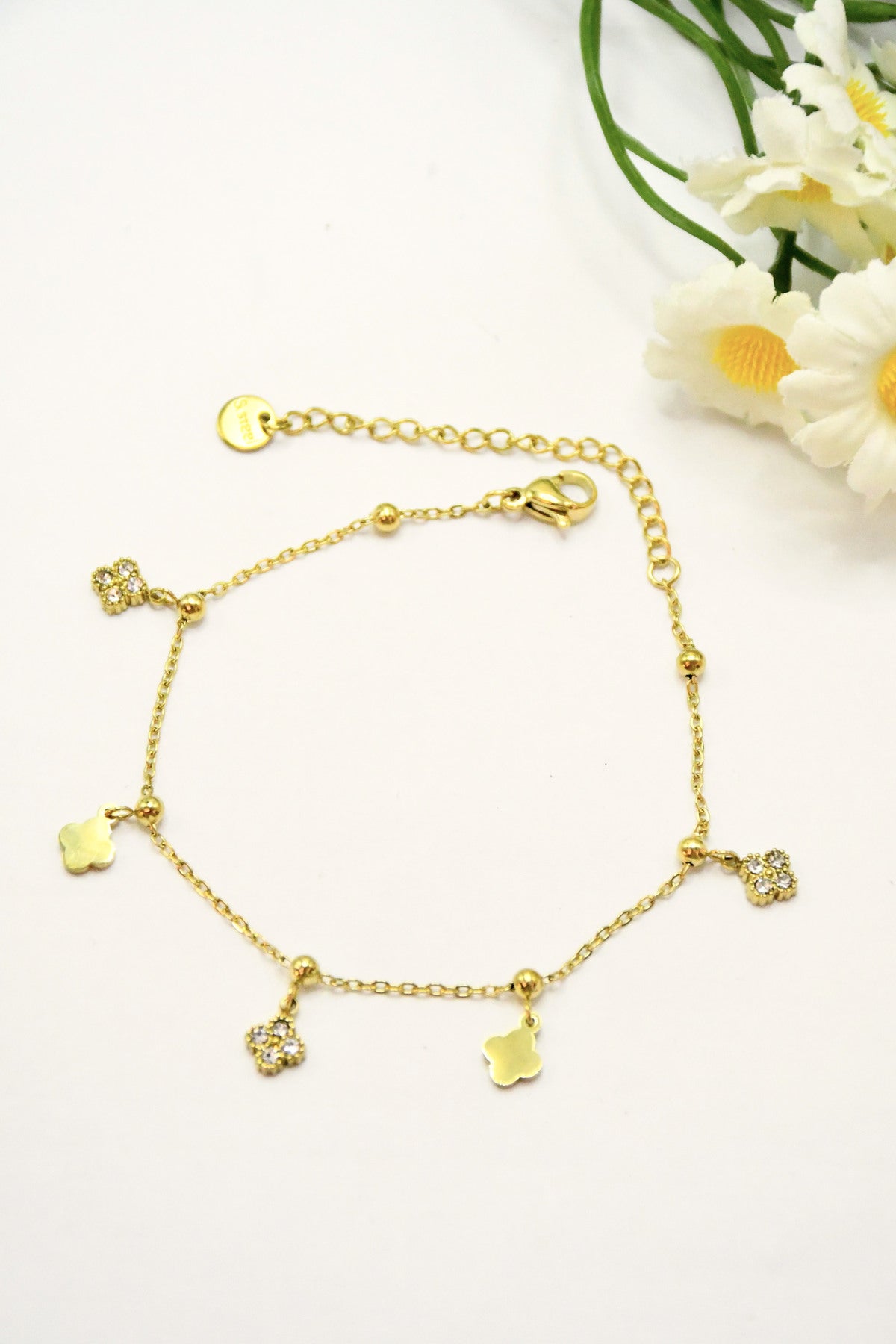 Bracelet breloques trèfles