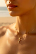 Collier croix strass