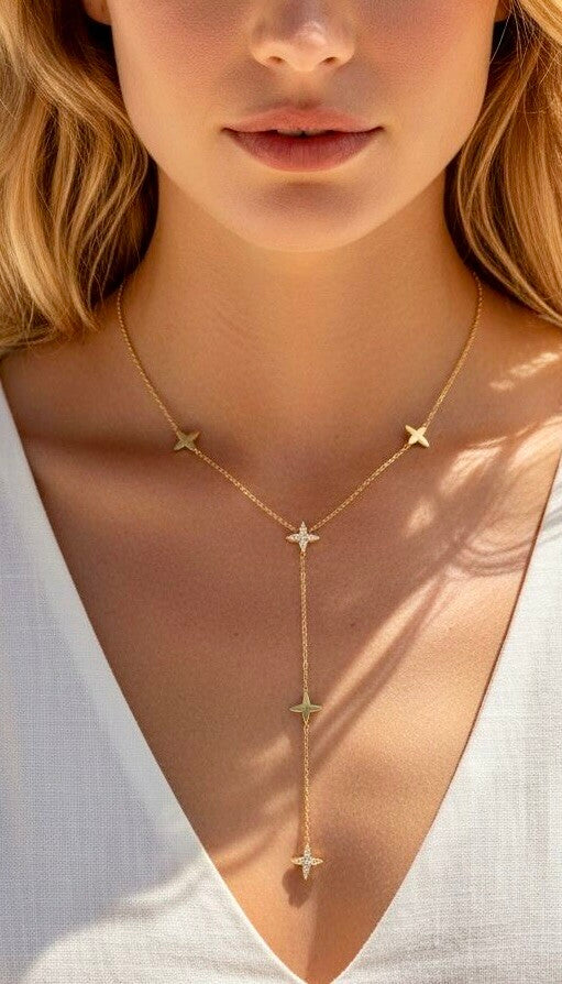 Collier lariat étoiles