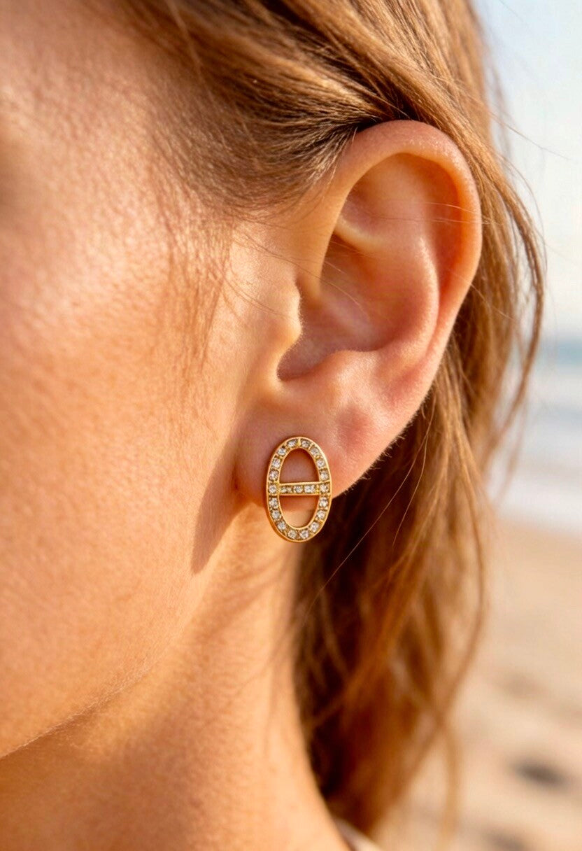 Boucles d'oreilles maillon marin