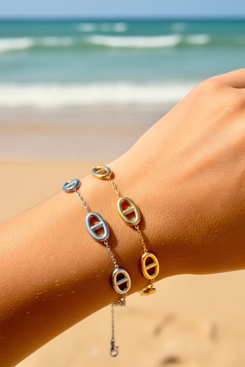 Bracelet trois maillons marins