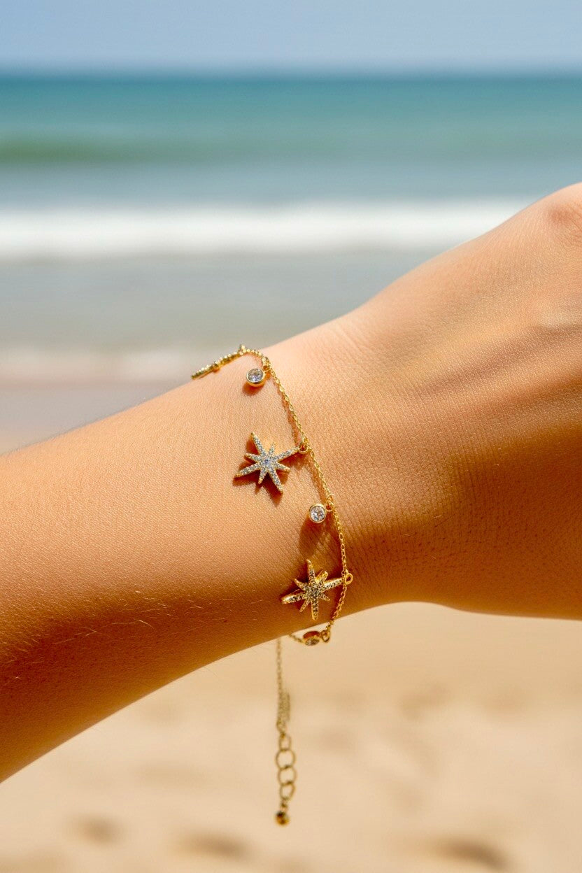 Bracelet breloques étoiles