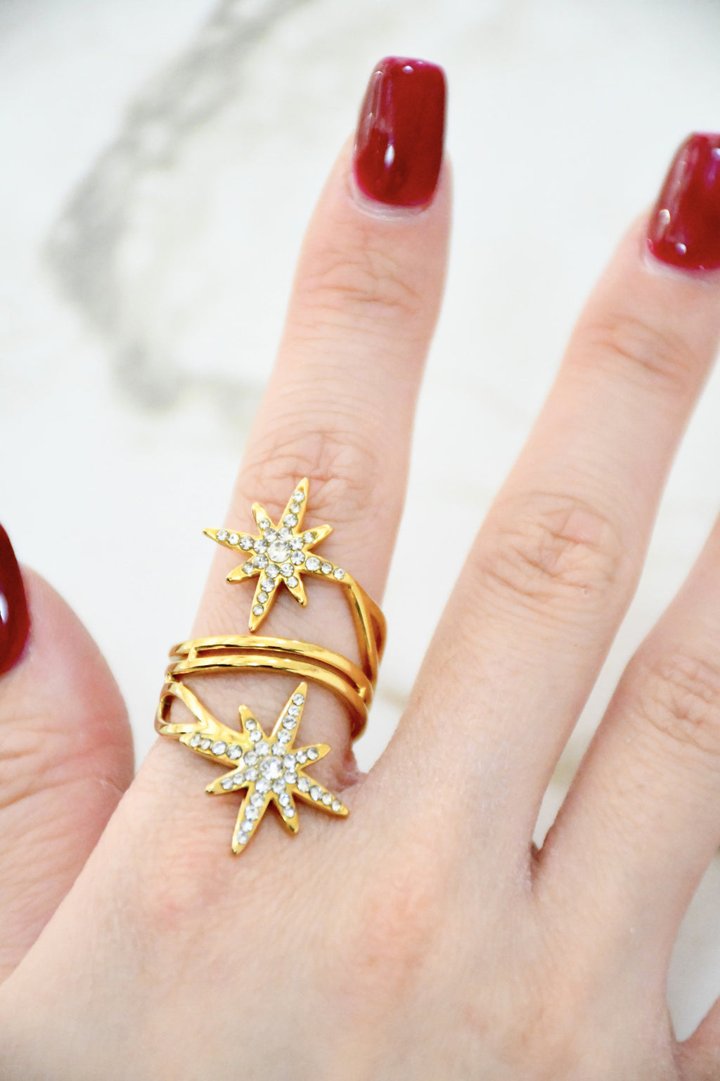 Bague étoiles ajustable
