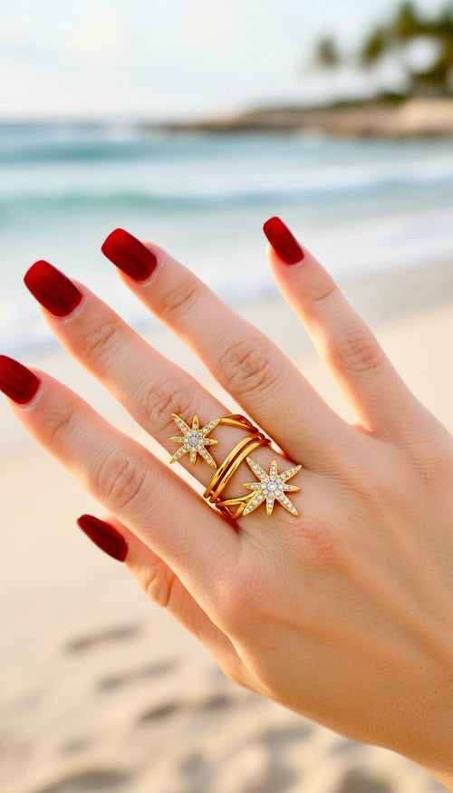 Bague étoiles ajustable