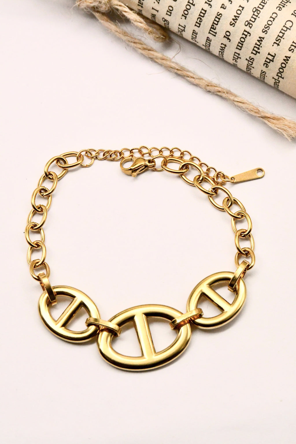 Bracelet chaîne gros maillons marins