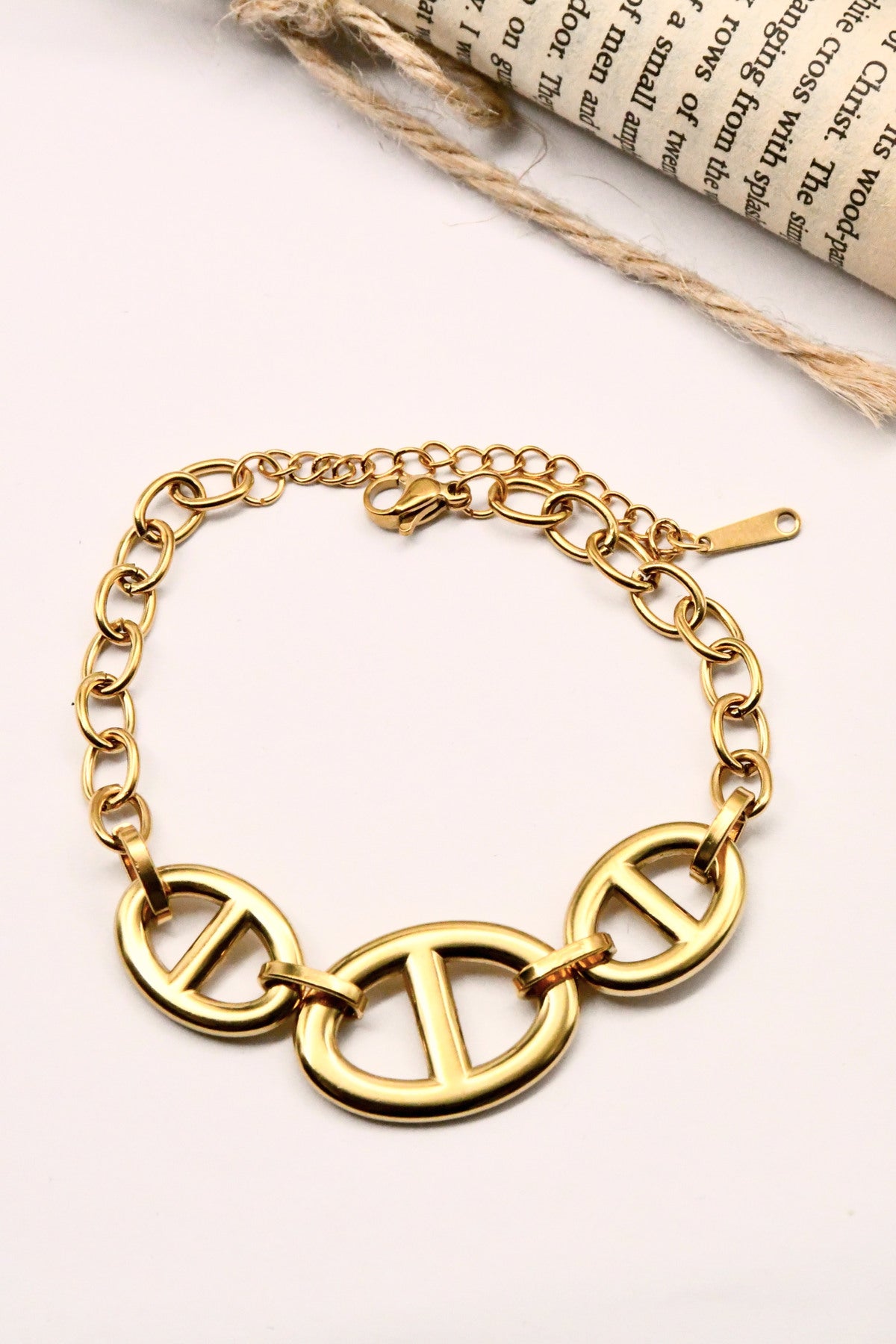 Bracelet chaîne gros maillons marins