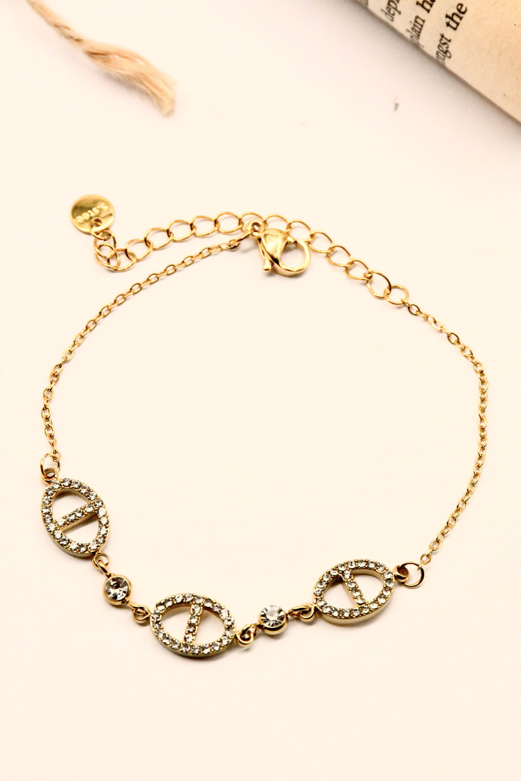 Bracelet maillons marins strass