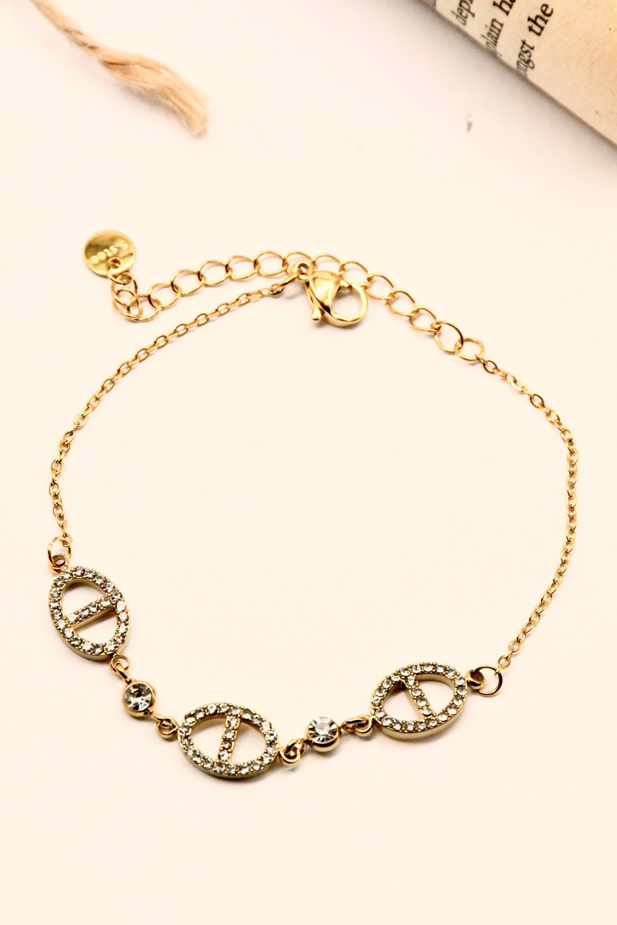 Bracelet maillons marins strass