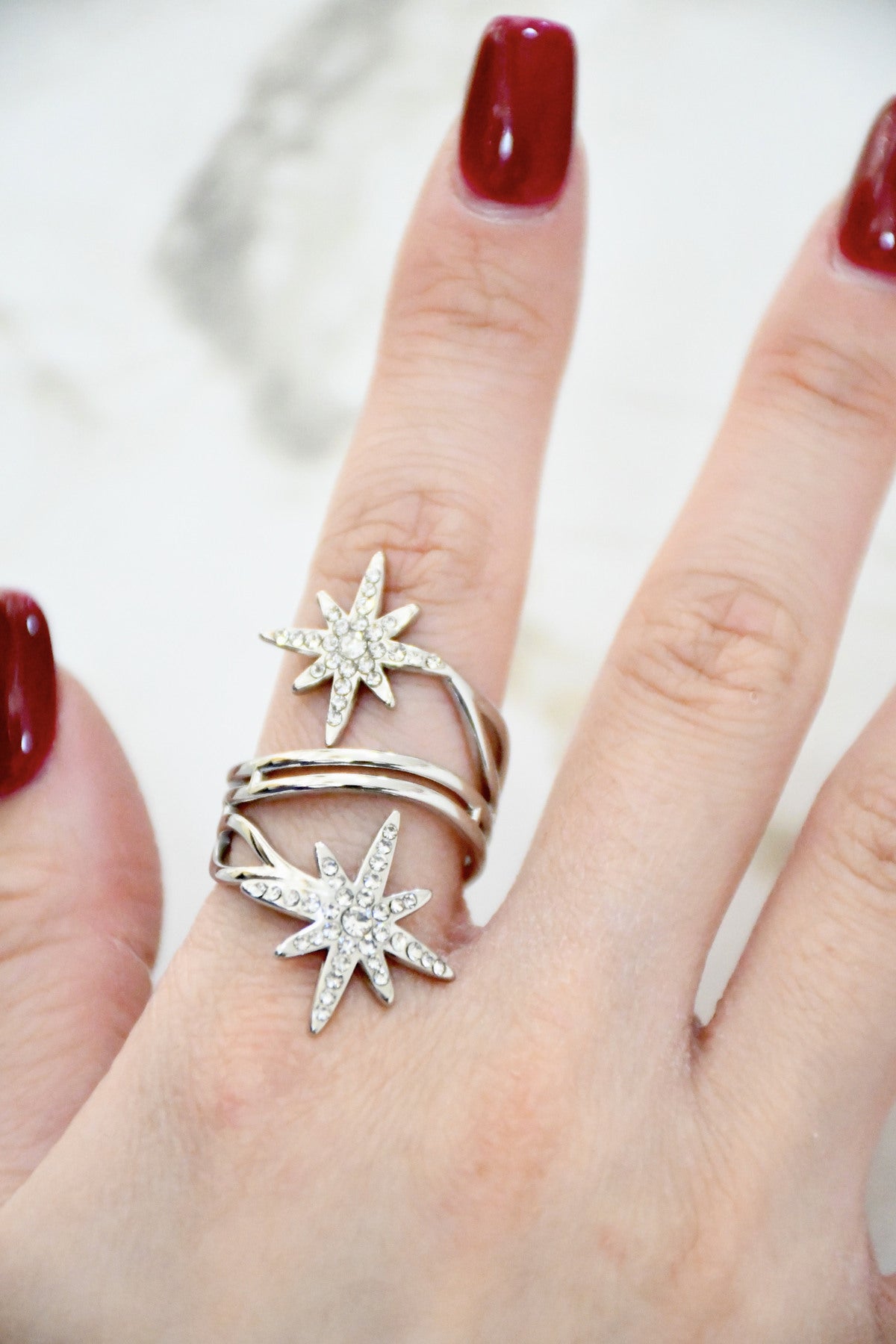Bague étoiles ajustable