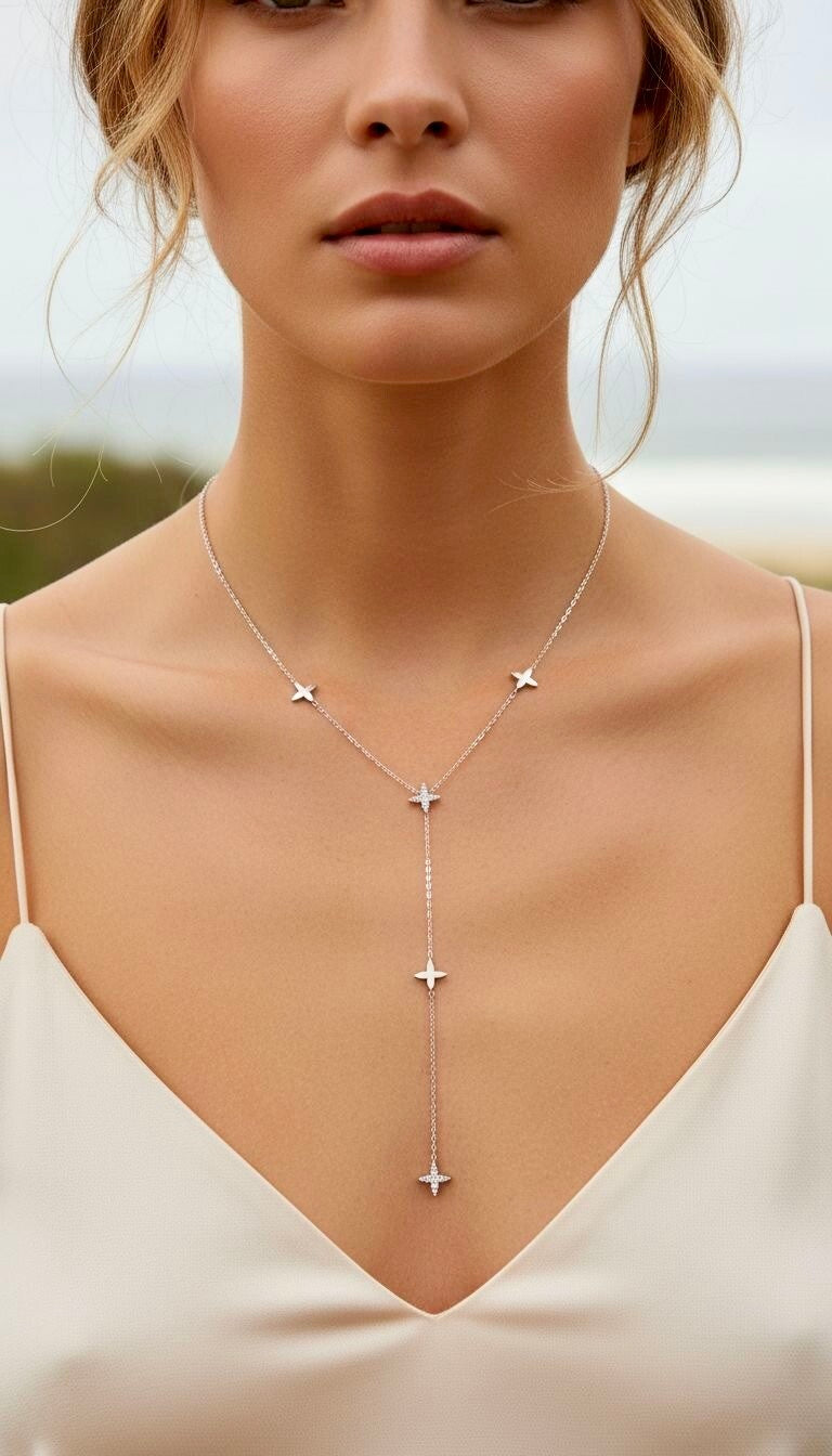 Collier lariat étoiles