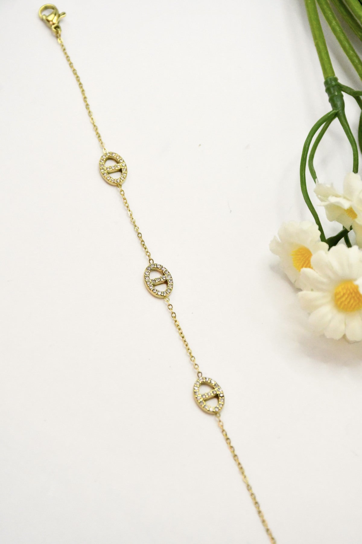 Parure lariat et bracelet maillons marins