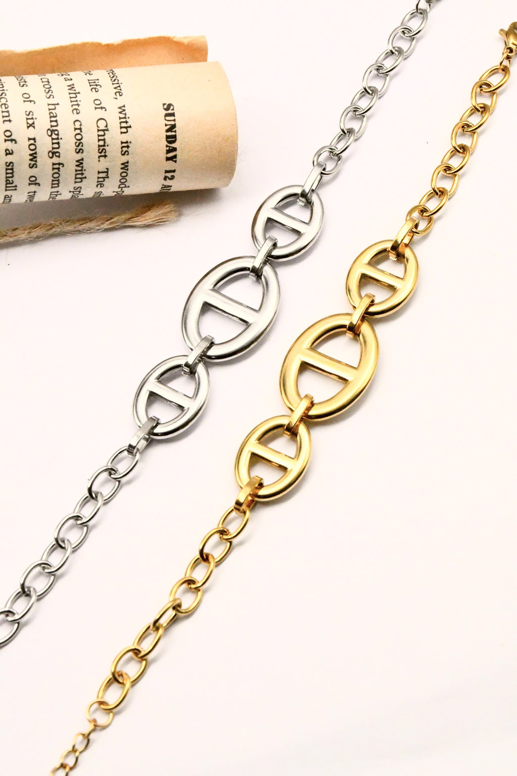 Bracelet chaîne gros maillons marins