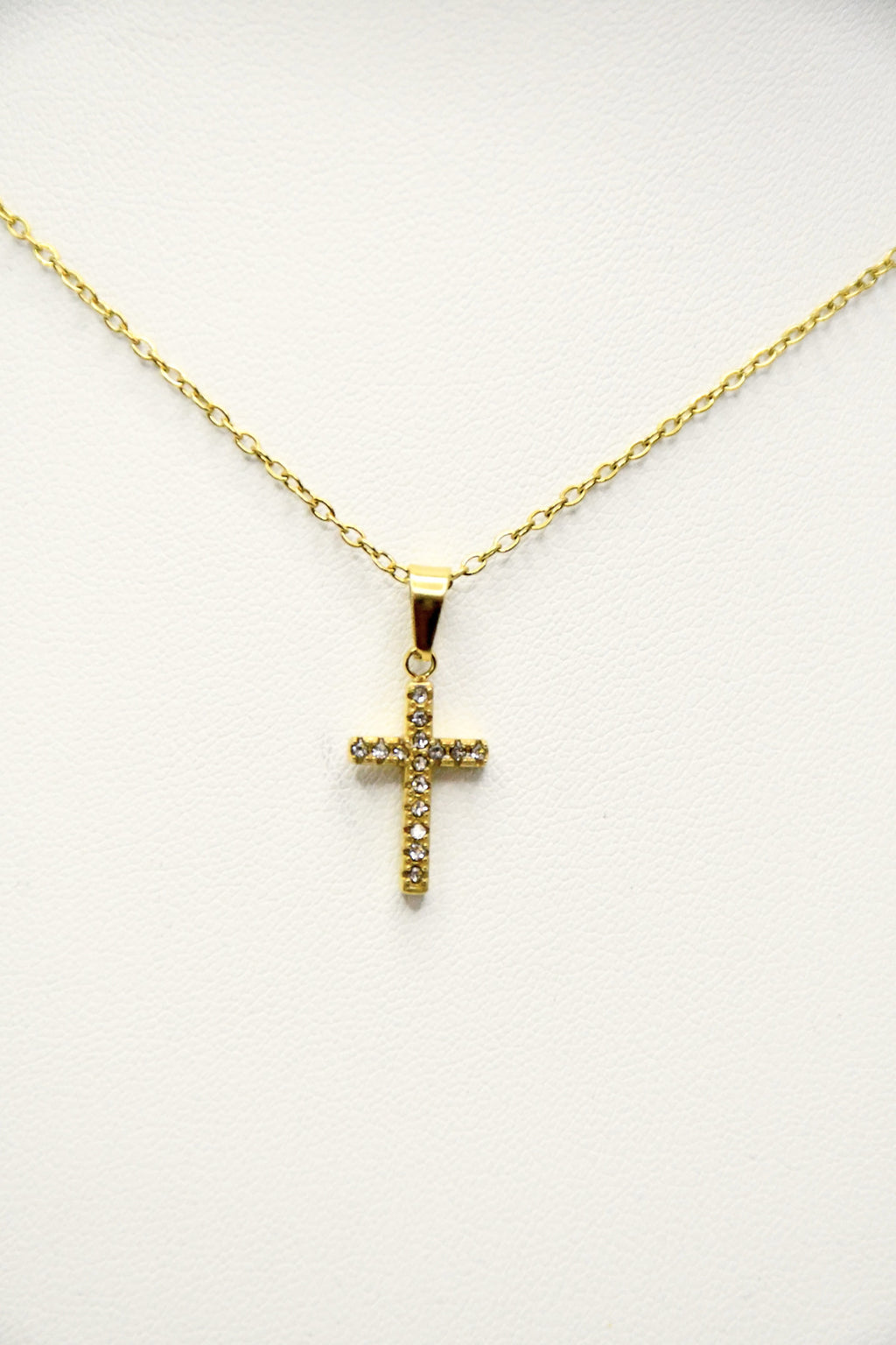 Collier croix strass