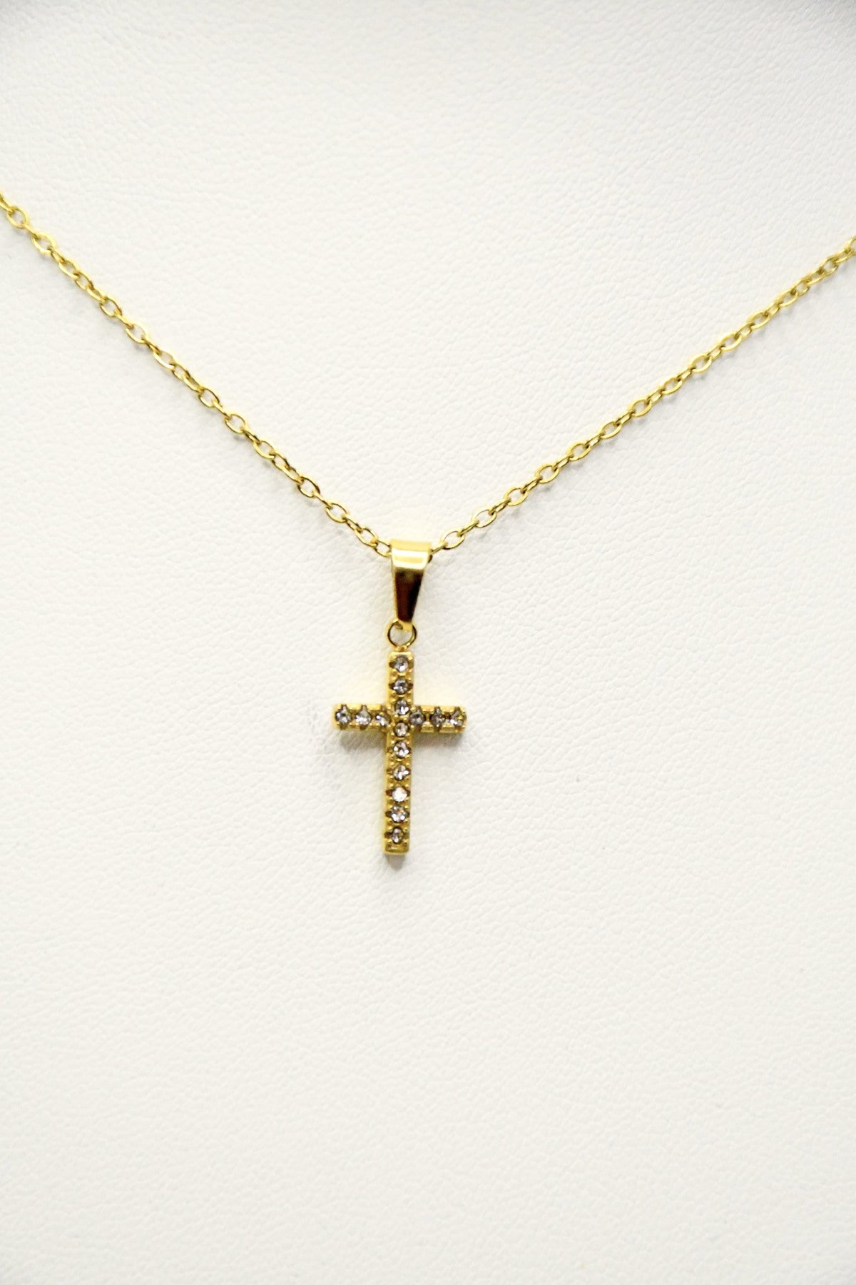 Collier croix strass