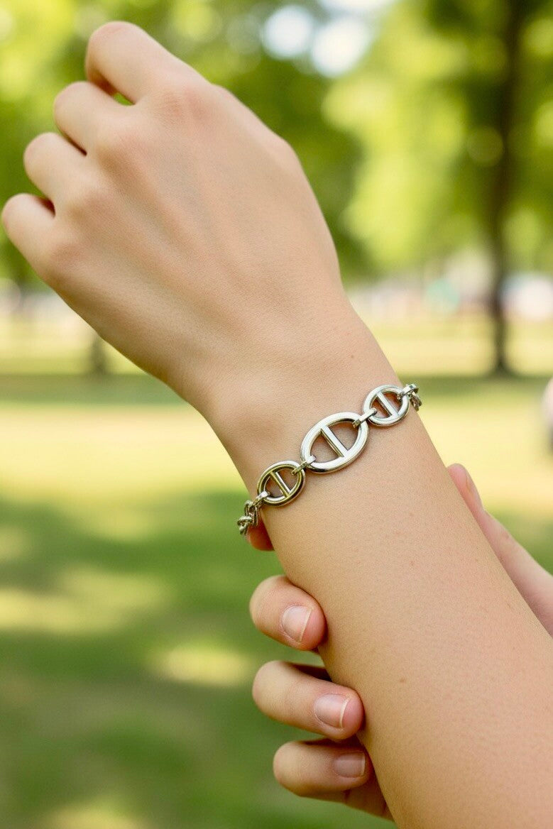 Bracelet chaîne gros maillons marins