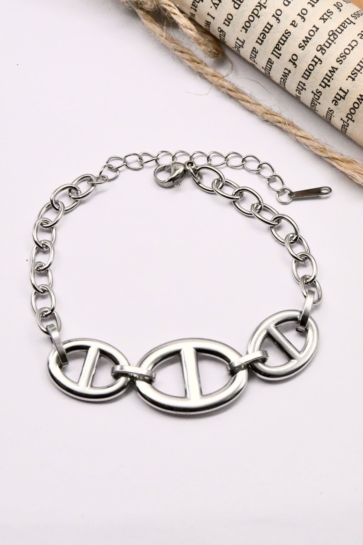 Bracelet chaîne gros maillons marins