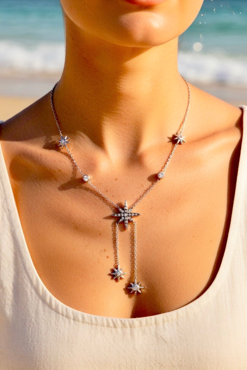 Parure collier et bracelet étoiles