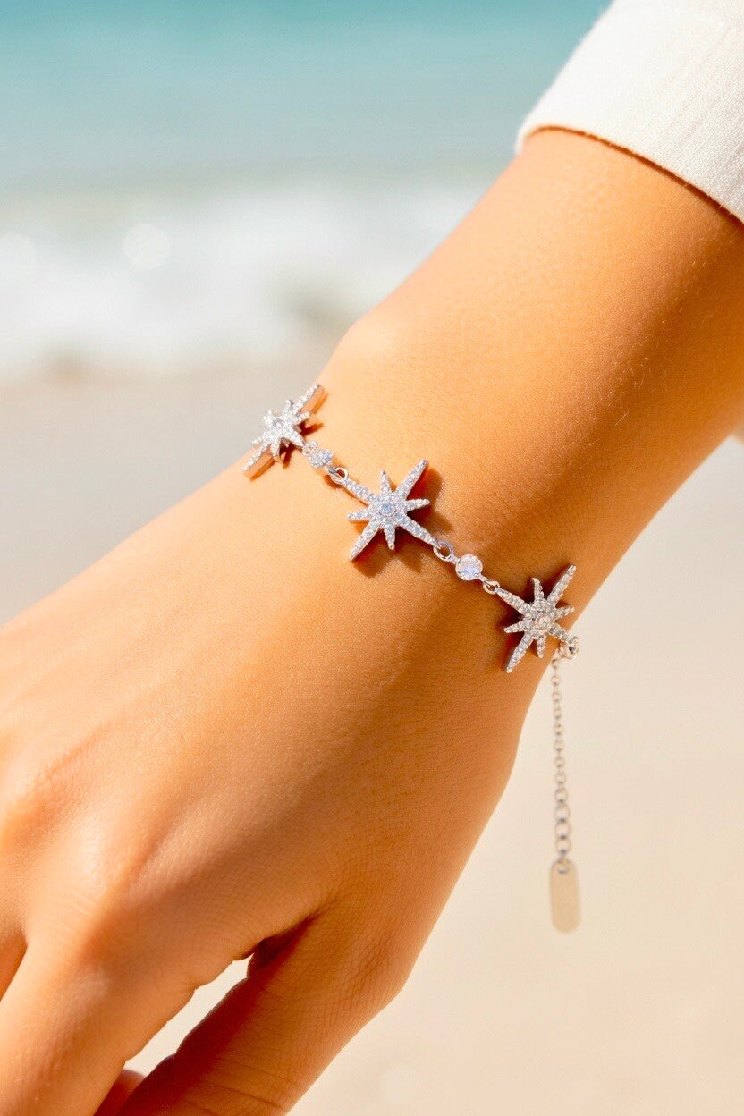 Parure collier et bracelet étoiles